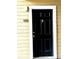 Classic black front door with elegant hardware, complemented by light-colored siding and an address plate at 1057 S Hiawassee Rd # 1913, Orlando, FL 32835