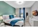 Bedroom with a white queen bed, flat screen TV, and views of the surrounding area at 1533 Flange Dr, Davenport, FL 33896