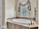 Spa-like bathroom features a luxurious soaking tub and elegant finishes at 9729 Lake Hugh Dr, Gotha, FL 34734