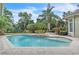 Backyard pool with fountains, surrounded by lush landscaping and a serene atmosphere at 9729 Lake Hugh Dr, Gotha, FL 34734