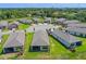 Aerial shot of homes surrounding a cul-de-sac with manicured lawns and a serene neighborhood setting at 1392 Lombardi Ct, Kissimmee, FL 34759