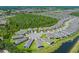 Lush aerial view of a community featuring well-maintained residences near green spaces and a tranquil waterway at 1392 Lombardi Ct, Kissimmee, FL 34759