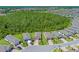 Aerial view of a residential neighborhood with houses, green spaces, and surrounding trees at 1392 Lombardi Ct, Kissimmee, FL 34759