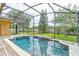 Screened-in pool with a view of the manicured backyard and lush landscaping at 1862 Lorenzo Ln, Oviedo, FL 32765