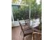 Charming patio with wicker furniture, overlooking lush greenery, ideal for outdoor living and gatherings at 2808 Manatee Rd, Tavares, FL 32778