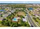 Aerial view of the neighborhood highlighting the pool and playground area, tennis courts, and a serene lake at 2830 Alton Dr, Kissimmee, FL 34741