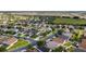 An aerial view of a residential neighborhood featuring well-maintained homes, green spaces, and a serene lake at 2830 Alton Dr, Kissimmee, FL 34741