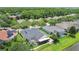 Aerial view showcases a pool, screened lanai, fenced yard, and well-manicured landscaping of the home at 5944 Lake Melrose Dr, Orlando, FL 32829