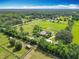 Aerial shot of a sprawling horse farm showcasing lush pastures, equestrian facilities, and serene landscape at 750 Sw 91St Pl, Ocala, FL 34476