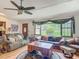 Cozy living room with comfortable seating and a large window overlooking the yard at 750 Sw 91St Pl, Ocala, FL 34476