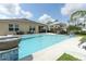 A private pool surrounded by seating and lush landscaping at 1313 Middle Lake Dr, Ormond Beach, FL 32174