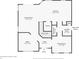 Detailed first floor plan with dimensions for the kitchen, living room, office, bathroom, and foyer at 17657 Windy Pine St, Montverde, FL 34756