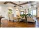 View of the clubhouse lobby with decorative lighting, stylish furniture, and wood floors at 1836 Sandy Park Trl, Kissimmee, FL 34747
