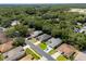 An aerial view of a residential neighborhood surrounded by green trees at 2085 Friar Tuck Ln, Orange City, FL 32763