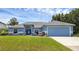 Charming one-story home featuring a well-manicured lawn and a bright blue exterior at 2963 Beckwith St, Deltona, FL 32738