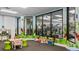 Vibrant playroom with jungle mural and views to the community gym creates a fun atmosphere for  at 5220 Red Coral Cir, Mount Dora, FL 32757