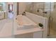 Spacious bathroom featuring a large soaking tub, and a walk-in glass shower at 7550 John Hancock Dr, Winter Garden, FL 34787
