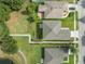 An aerial view shows a roof with manicured lawns and green trees surrounding the property at 806 Sterling Spring Rd, Orlando, FL 32828