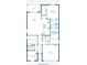 Detailed floor plan showcasing layout with kitchen, bedrooms, bathrooms, living spaces, and garage at 131 Addle Hill Ct, Deland, FL 32720