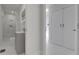 Modern bathroom features clean lines with a walk-in shower and vanity with storage at 1700 Lake Markham Rd, Sanford, FL 32771
