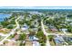 An aerial view showcases the home with a pool and surrounding landscaped neighborhood at 2420 Kerridale St, Deltona, FL 32738