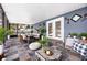 Inviting screened patio with stylish decor, comfortable seating, and a dining area for outdoor living at 2420 Kerridale St, Deltona, FL 32738