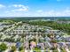 A beautiful aerial view of a well-maintained neighborhood with lush green landscaping and neatly arranged homes at 2729 Stanwood Dr, Kissimmee, FL 34743