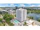 Exterior shot of Park Lake Towers, showcasing its prime location and nearby urban landscape with waterfront views at 400 E Colonial Dr # 207, Orlando, FL 32803