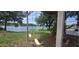 Lakeside backyard featuring a swing set and stunning lake views at 6428 Lynn Rd, Orlando, FL 32810