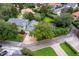 A charming home features mature landscaping, a screened-in pool, and a private driveway at 8335 Lake Burden Circle, Windermere, FL 34786