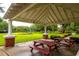 Community picnic area with tables and mature landscaping, next to playground with swing set in background at 8335 Lake Burden Circle, Windermere, FL 34786