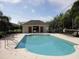 Community pool with chairs and restroom structure at 8608 Falstaff Pl, Oviedo, FL 32765