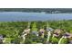 Extensive aerial view of several estates with lake access, docks, and beautifully landscaped surroundings at 9259 Tibet Pointe Cir, Windermere, FL 34786