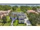 Gorgeous aerial view of an estate, highlighting the lush landscaping and elegant architectural details at 9259 Tibet Pointe Cir, Windermere, FL 34786