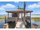 Covered dock with seating on the water at 9259 Tibet Pointe Cir, Windermere, FL 34786