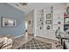 Hallway office features built-in bookshelves and views of the home at 9455 Belmont Ter, Oviedo, FL 32765