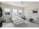 Well-lit bedroom features a bed with a grey blanket and three large windows at 1112 Preserve Point Dr, Winter Park, FL 32789
