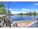 Dock view offering serene waterfront views and comfortable seating for relaxation at 11602 Graces Way, Clermont, FL 34711
