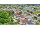 An aerial view of the single Gathering home that features a well-maintained fenced backyard with lush green trees at 1429 Carey Glen Cir, Orlando, FL 32824