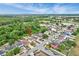 An aerial view of a single-Gathering home in a neighborhood surrounded by lush green trees and a big blue sky at 1429 Carey Glen Cir, Orlando, FL 32824