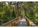 Lush greenery surrounds the neighborhood's elevated wooden boardwalk providing a serene outdoor experience at 16379 Blooming Cherry Dr, Groveland, FL 34736