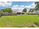 A large backyard enclosed by a wooden fence, providing privacy and space at 2704 Yule Tree Dr, Edgewater, FL 32141