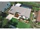 Aerial view of a home featuring a fenced pool, well-maintained lawn, landscaping, and stone accent exterior at 414 Bonifay Ave, Orlando, FL 32825