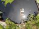 Overhead aerial view of boat dock with boat lift and lake access at 11648 Grand Bay Blvd, Clermont, FL 34711