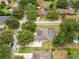 Aerial view of property showcasing the large backyard, screened pool and mature trees at 11648 Grand Bay Blvd, Clermont, FL 34711