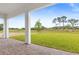 Paver patio with views of the lawn and golf course at 1262 Champions Dr, Daytona Beach, FL 32124