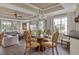 Bright living room with dining area featuring a chandelier, and large windows providing natural light at 1354 Centre Court Ridge Dr # 104, Reunion, FL 34747