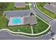 Aerial view of community pool and clubhouse at 1580 Delphi Way, New Smyrna Beach, FL 32168