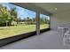 Screened in patio overlooking the expansive green backyard at 1580 Delphi Way, New Smyrna Beach, FL 32168