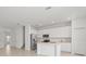 Modern kitchen with stainless steel appliances, white cabinets, and a center island at 2716 Pierr St, Davenport, FL 33837